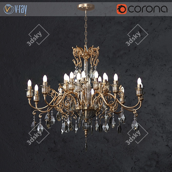 Title: Masiero Curli 10-Light Classic Chandelier 3D model image 1