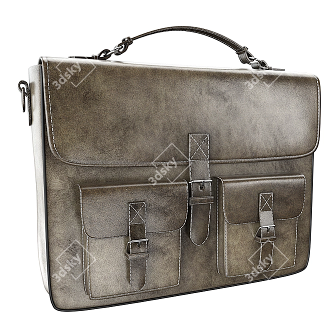 Stylish CrazyHorse Leather Bag 3D model image 1