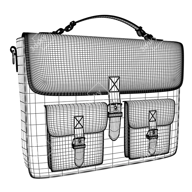 Stylish CrazyHorse Leather Bag 3D model image 3