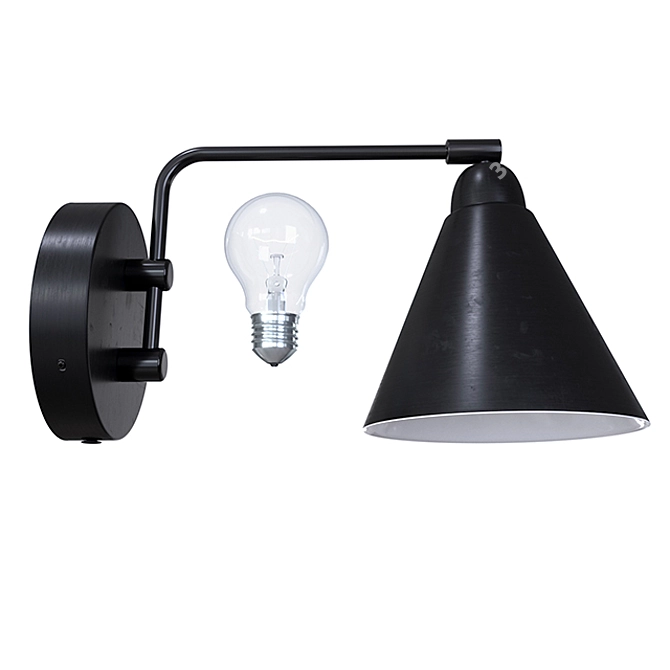 Title: House Doctor Wall Lamp Black-White Small 3D model image 1