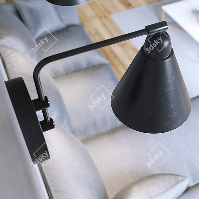 Title: House Doctor Wall Lamp Black-White Small 3D model image 3