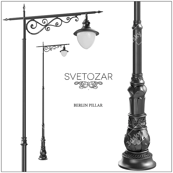 Berlin Park Pillar: Height 7700mm 3D model image 1