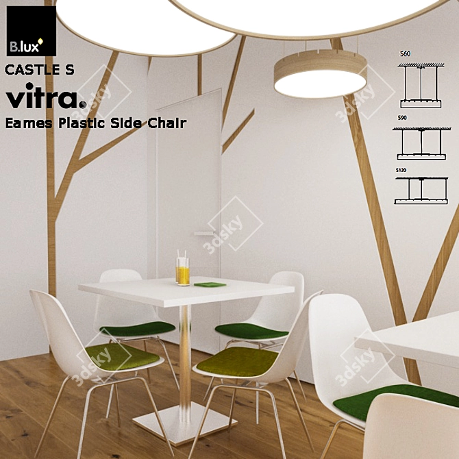 Elegant Illumination and Stylish Seating Set 3D model image 2