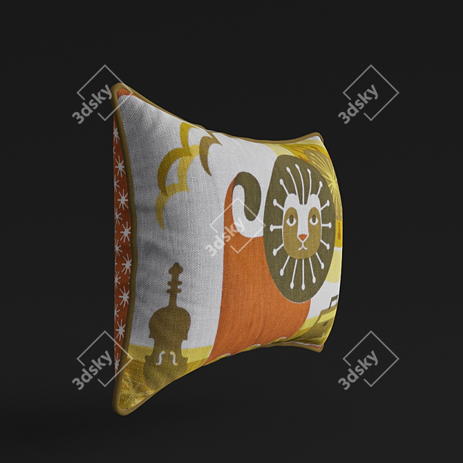 Junior Lion Throw Pillow 3D model image 3