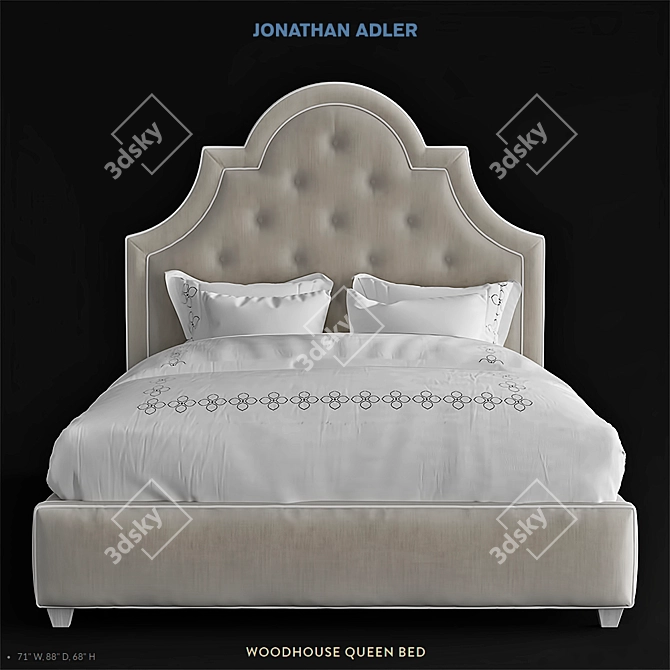 Modern Elegance: Adler Queen Bed 3D model image 2