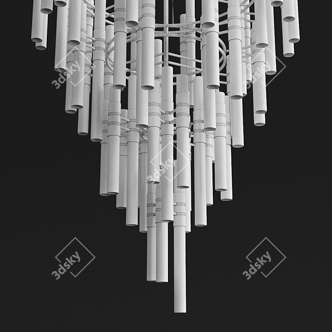 Elegant Waterfall Chandelier 3D model image 2