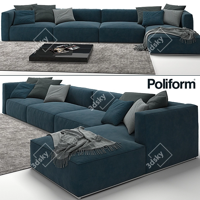 Elegant Poliform Shangai Sofa: Perfect Lounge Essential 3D model image 1