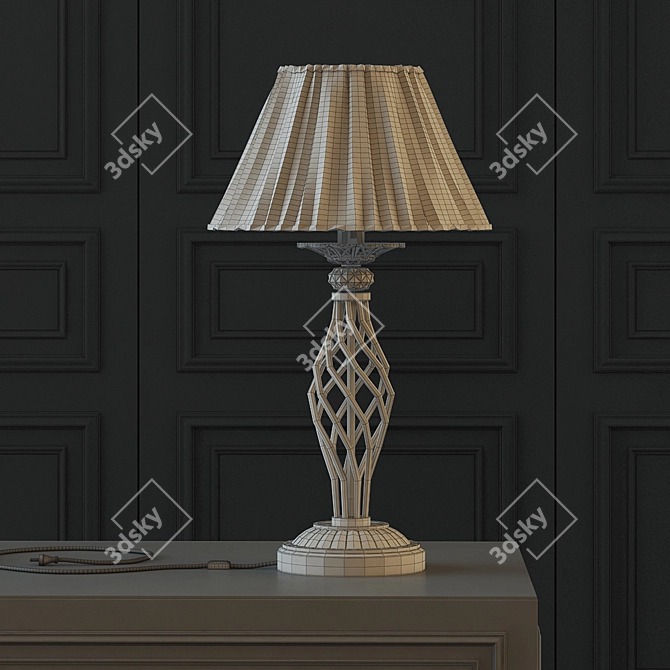 Elegant Cream Gold Floor Lamp 3D model image 3