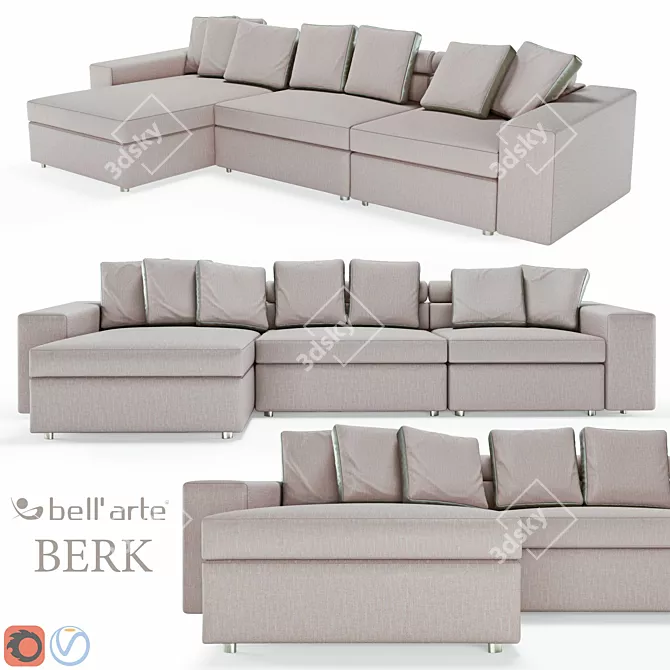 Elegant Bell'Arte Sofa Module 3D model image 1
