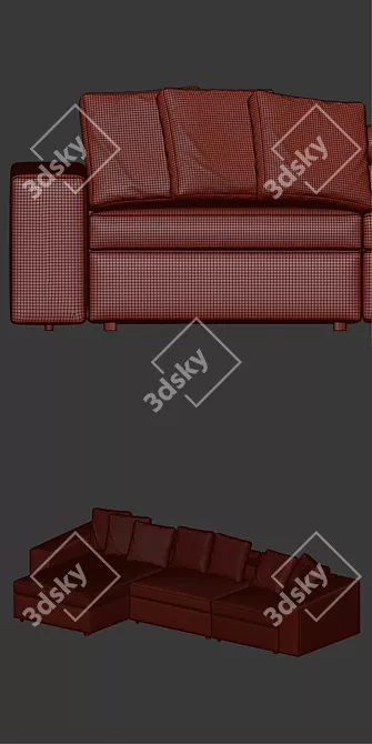 Elegant Bell'Arte Sofa Module 3D model image 3