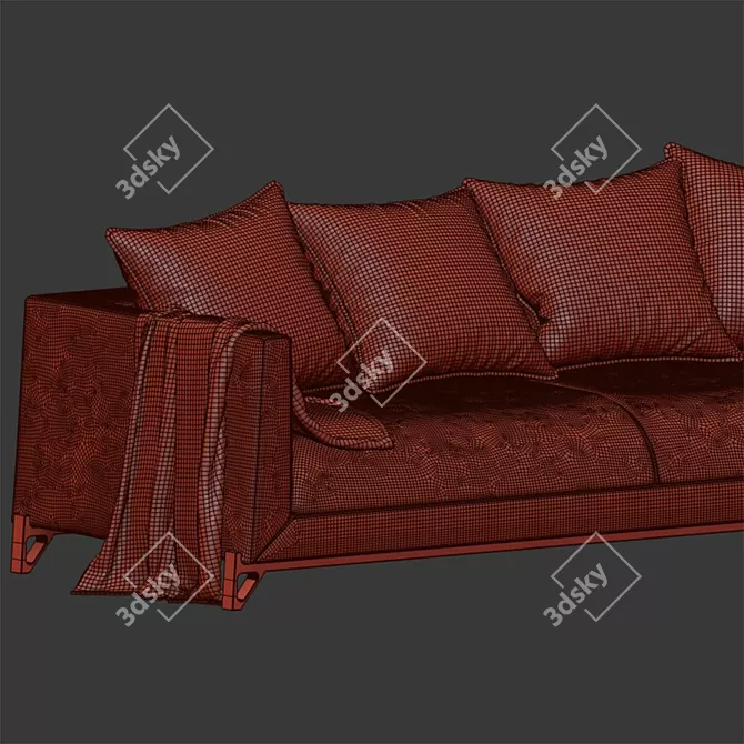 African-inspired Maasai Sofa: Exquisite Bell'Arte Design 3D model image 3
