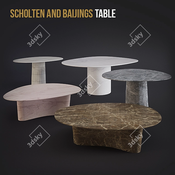 Elevate Your Space: Scholten & Baijings Table Set 3D model image 1