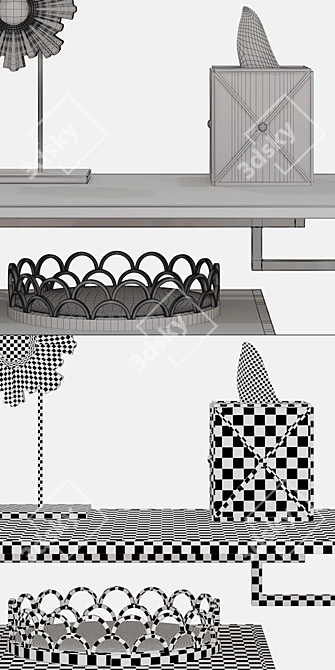 Sleek and Stylish: Worlds Away Mandarin Nesting Tables 3D model image 3