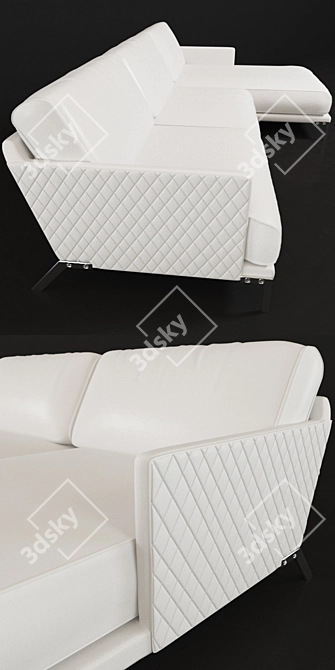Italian Leather Corner Sofa 3D model image 2