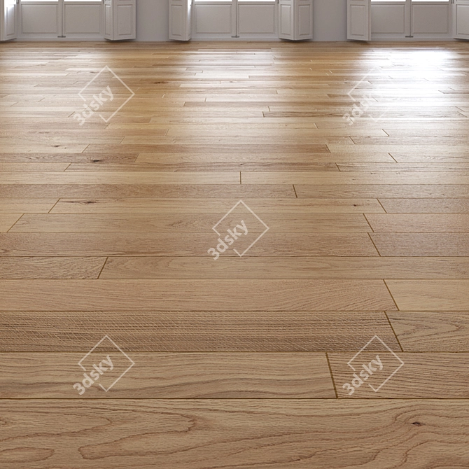 Natural Oak Floor - High Quality, Real-World Size 3D model image 1