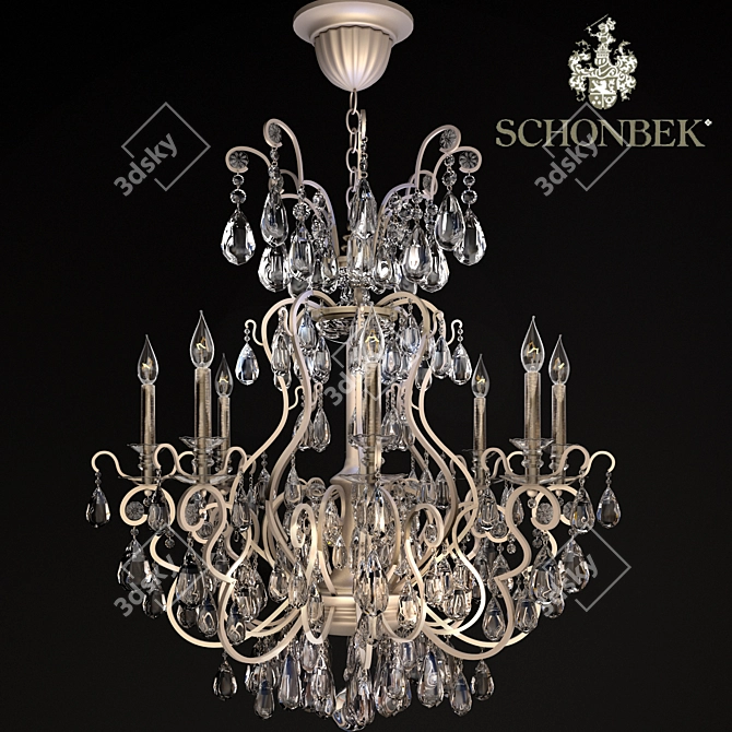Elegant Schonbek Renaissance Chandelier 3D model image 2