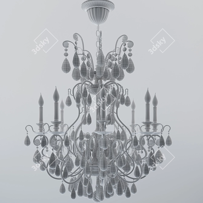 Elegant Schonbek Renaissance Chandelier 3D model image 3