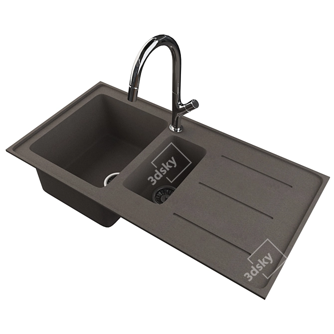 Franke Impact IMG 651: Stylish Fragranit Sink 3D model image 3