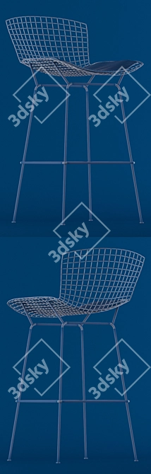 Sleek and Stylish Knoll Bertoia Barstool 3D model image 3