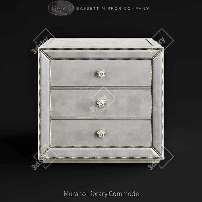Elegant Murano Library Commode 3D model image 1
