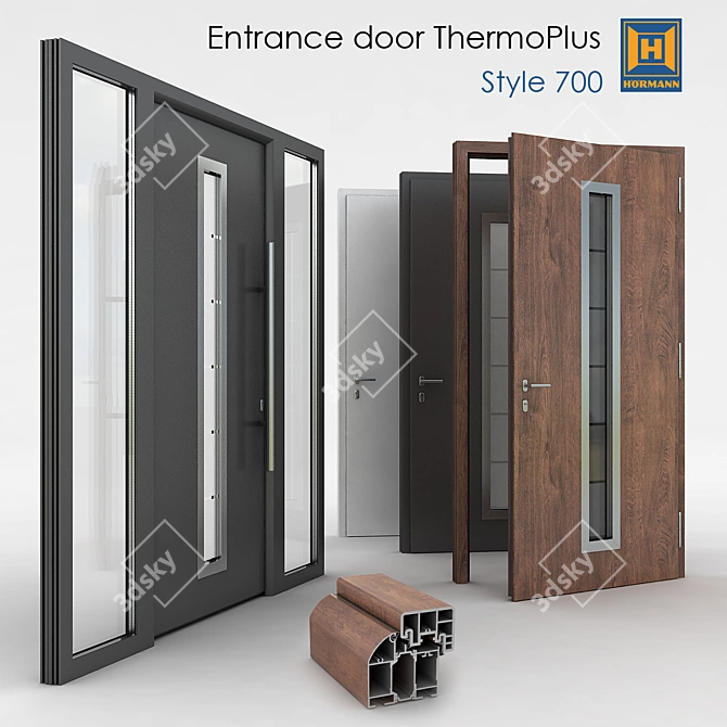 Hormann S700 Entrance Door: Accurate 3D Model 3D model image 1