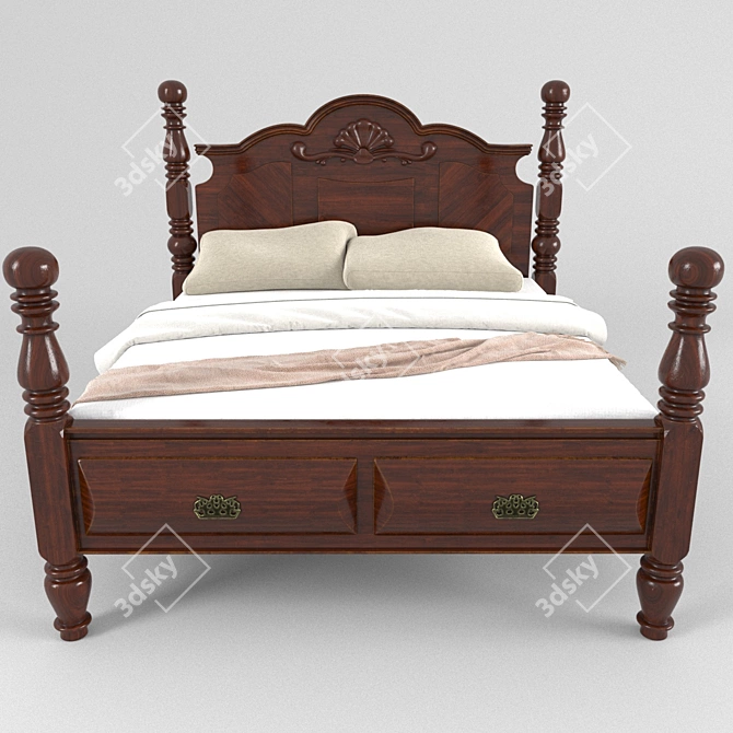 Bryant Dark Storage Bed 3D model image 2