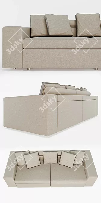 Elegant Bell'Arte Bekr Sofa 3D model image 2