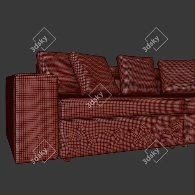 Elegant Bell'Arte Bekr Sofa 3D model image 3