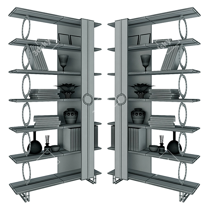Elegant Caroti Bookshelf 3D model image 2