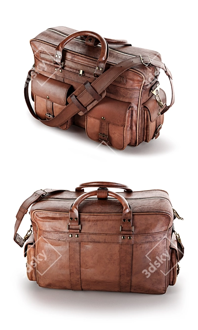 Everett Leather Pilot Briefcase 3D model image 3