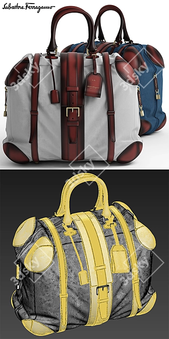 Ferragamo Designer Bag: Timeless Elegance 3D model image 3