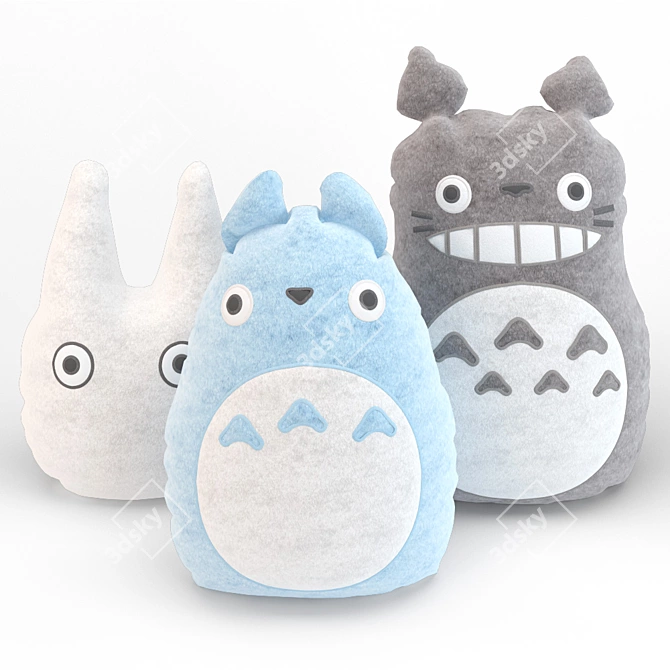 Totoro Decorative Pillows - Japan Made 3D model image 1