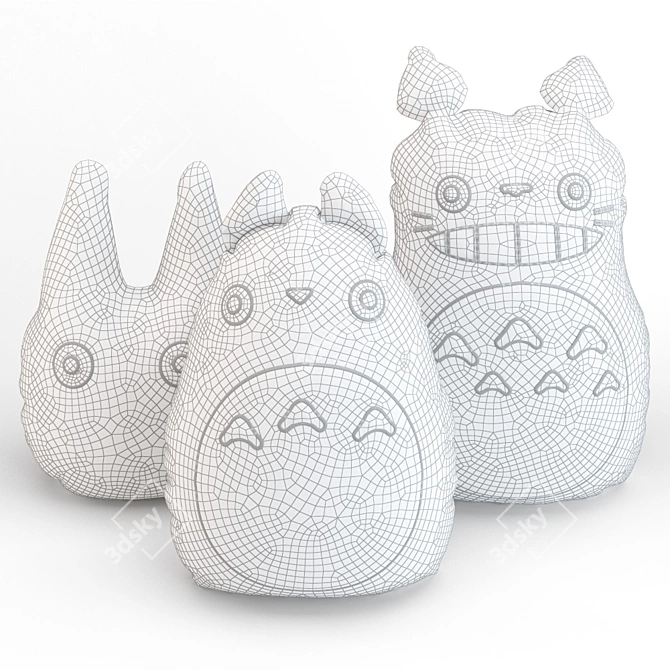 Totoro Decorative Pillows - Japan Made 3D model image 2