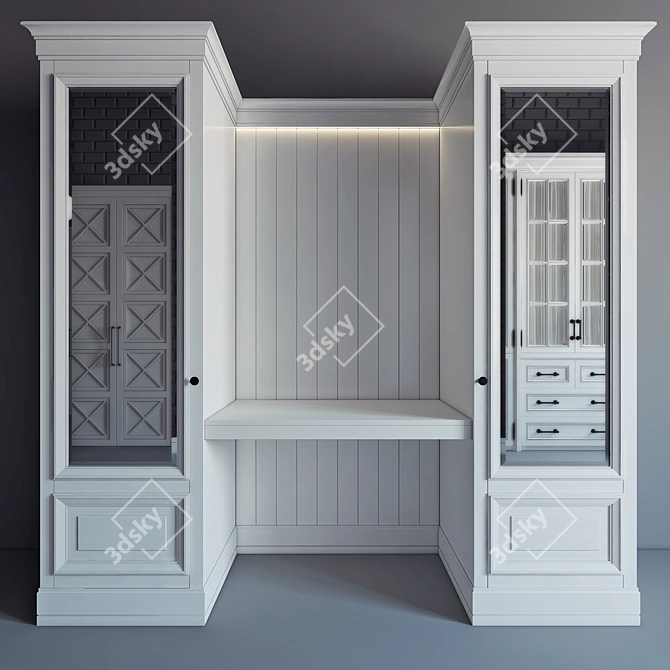 Custom Wardrobe 08 | Height:2200mm | Length:2300mm | Depth:700mm 3D model image 1