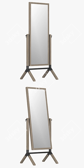 Modern Malvern Cheval Floor Mirror 3D model image 2