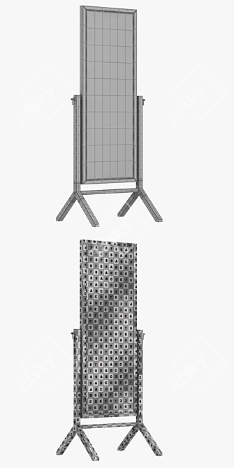 Modern Malvern Cheval Floor Mirror 3D model image 3