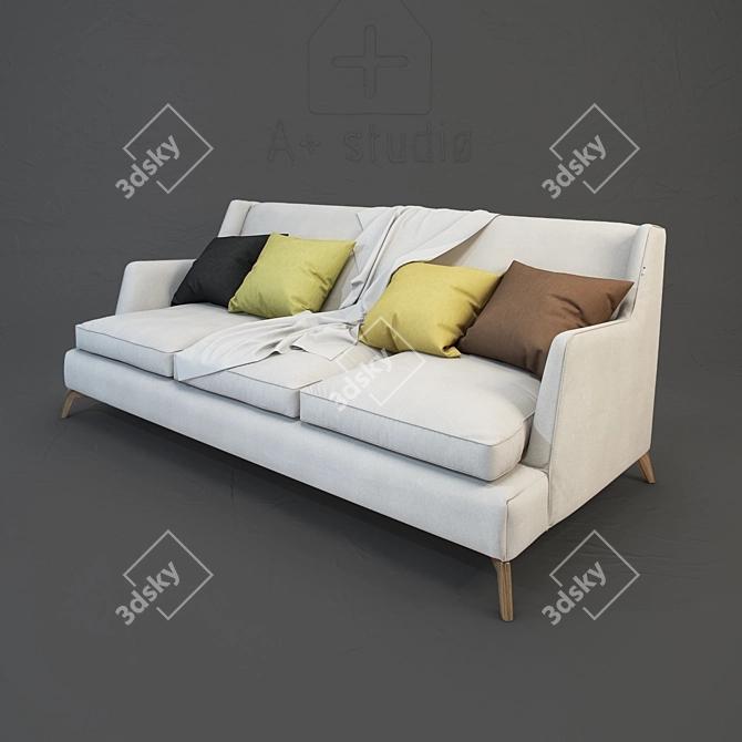 VIBIEFFE Class 680 Sofa: Ultimate Comfort & Style 3D model image 1