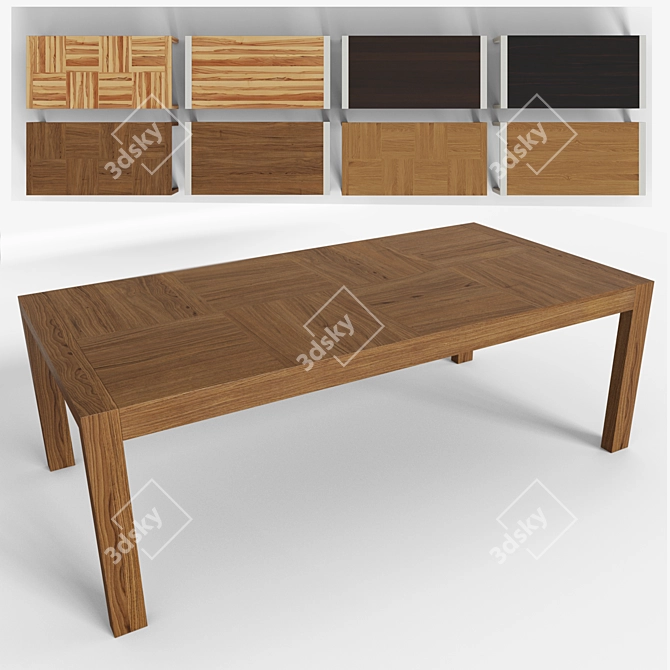 Modern Wooden Dining Table 3D model image 1