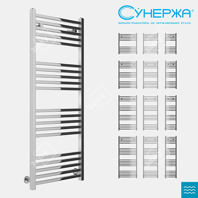 Sunderzha Modus: Designer Water Radiator 3D model image 1