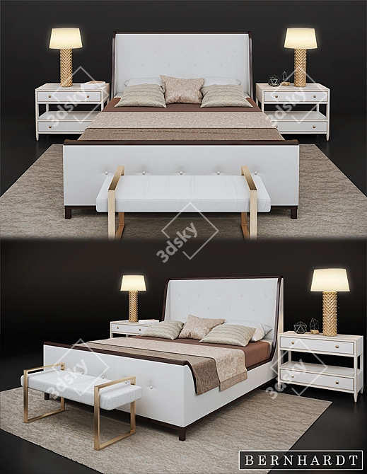 Jet Set California King Bed 3D model image 2