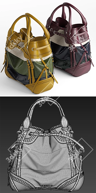 Burberry Whipstitch Bag: Timeless Elegance 3D model image 3