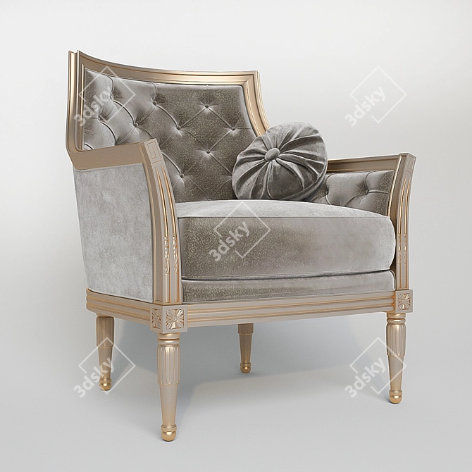 Verona Velvet Chair: Elegant & Customizable 3D model image 1