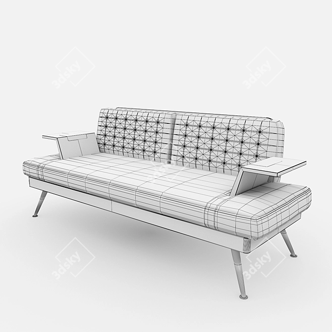 Luxury Decca Bert Frank Sofa: Timeless Elegance & Superior Comfort 3D model image 3