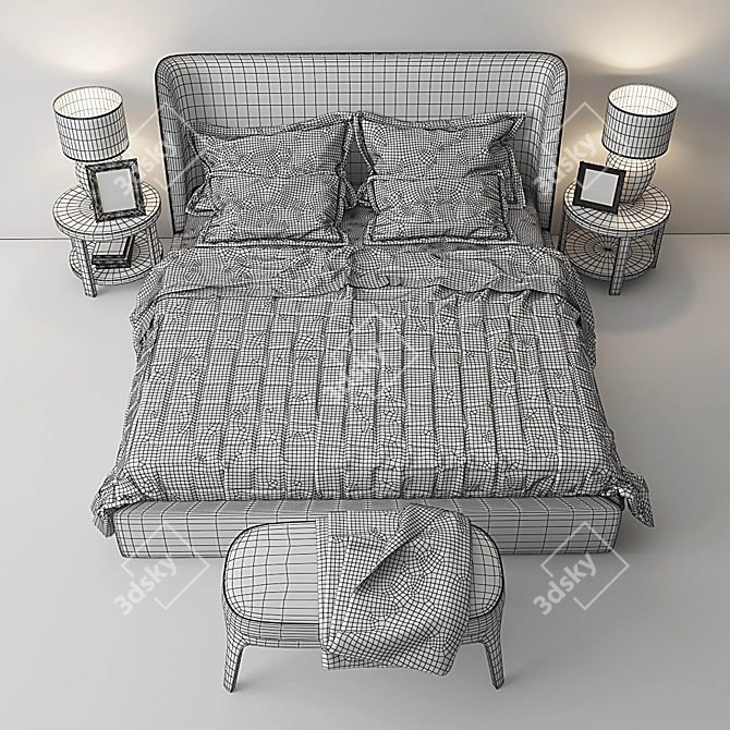 Elegant MARSEILE Bed: Perfect Dream Space 3D model image 3