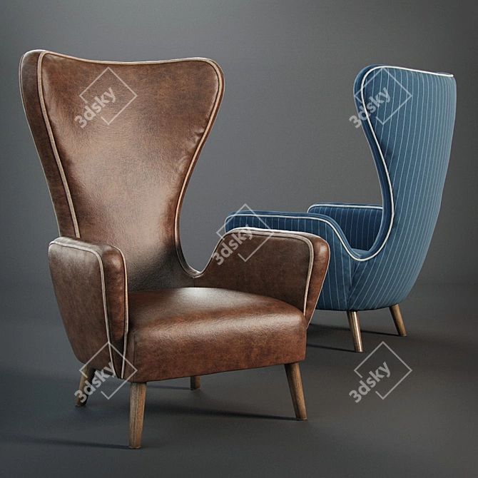 Modern Brown Granta Chair 3D model image 1