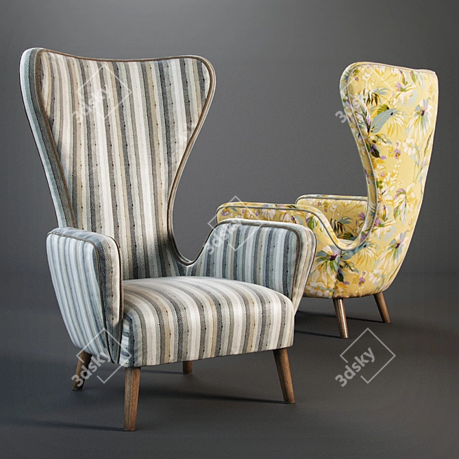 Modern Brown Granta Chair 3D model image 2