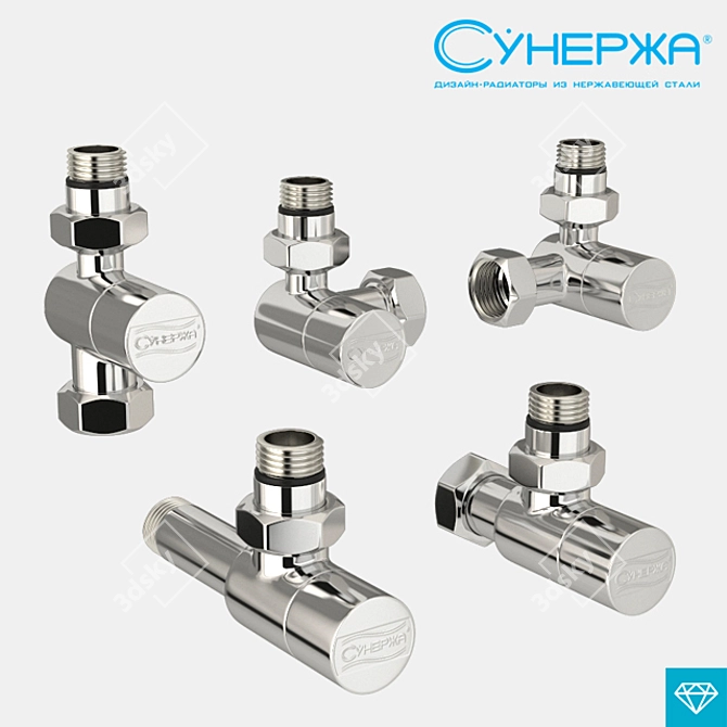 SUNERZHA Hexagonal Shut-off Valve 3D model image 1