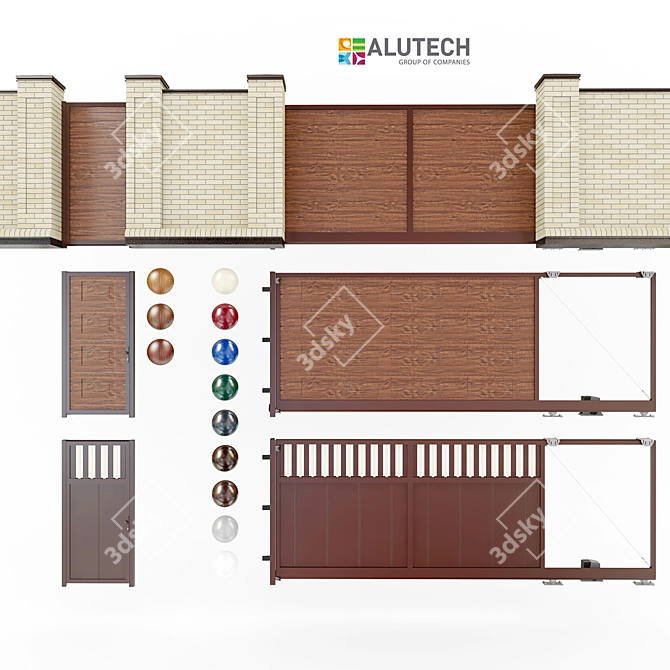 Alutech Comfort Gate + Nice Robus Automation 3D model image 2