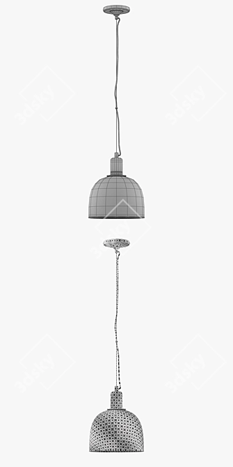 Modern Industrial Dunn Pendant Light 3D model image 3