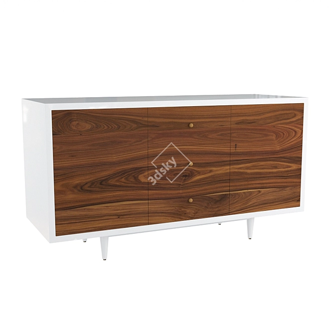 Modern Industrial Console Table 3D model image 1